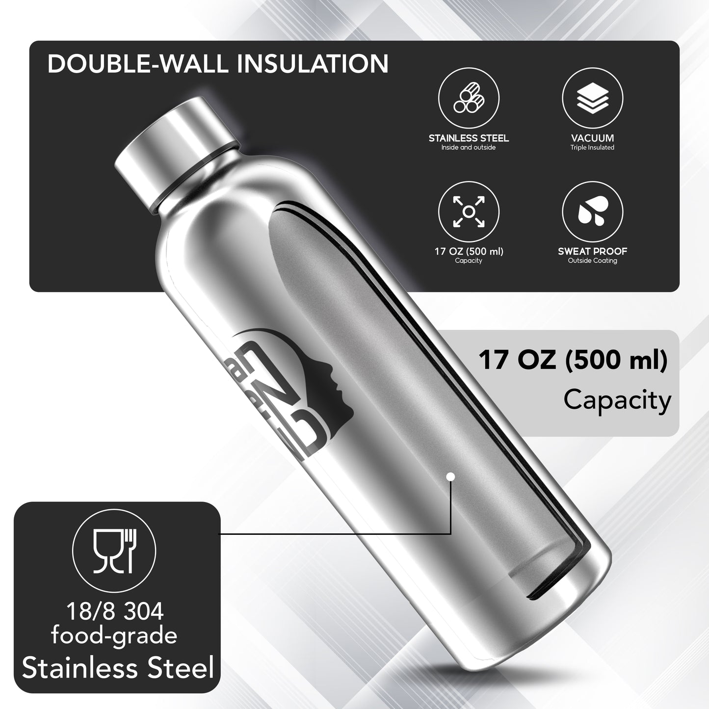 Keep an Open Mind 500 ml Water Bottle – Insulated, Eco-Friendly, and Leak-Proof