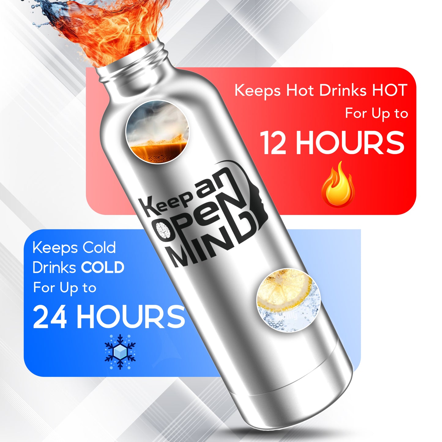 Keep an Open Mind 500 ml Water Bottle – Insulated, Eco-Friendly, and Leak-Proof
