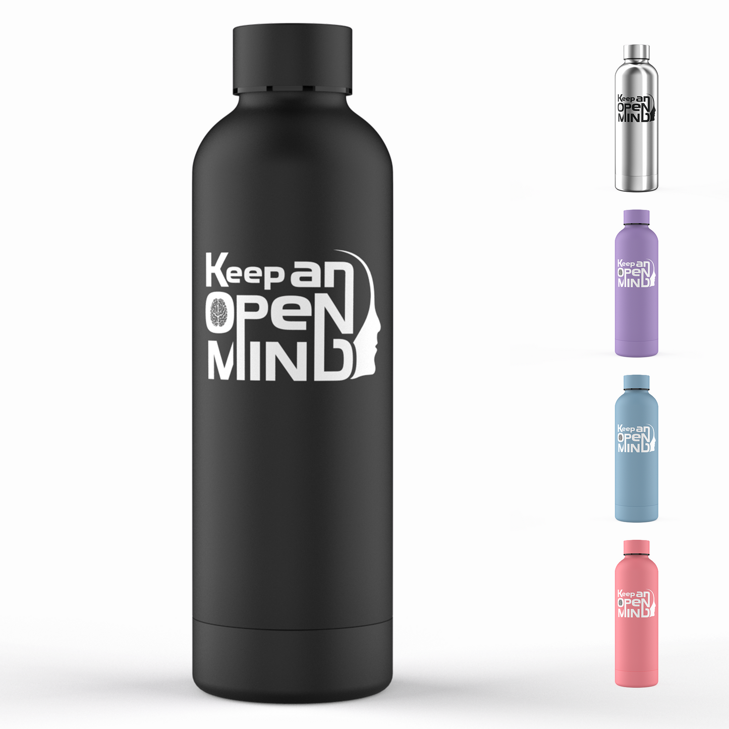 Keep an Open Mind 500 ml Water Bottle – Insulated, Eco-Friendly, and Leak-Proof